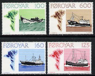 Faroe Islands 1977 Fishing Boats set of 4 unmounted mint SG 23-26 (Mi 24-27)