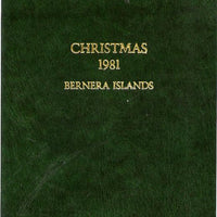 Bernera 1981 Christmas set of two £8 values each in 22 carat gold foil in special presentation folder unmounted mint