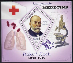 Mali 2014 Great Men of Medicine - Robert Koch perf s/sheet containing one diamond shaped value unmounted mint