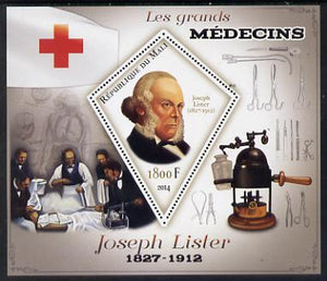 Mali 2014 Great Men of Medicine - Joseph Lister perf s/sheet containing one diamond shaped value unmounted mint