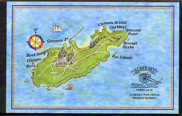 Guernsey - Alderney 1998 Garrison Island #1 & #2 £8.48 booklet complete & fine SG ASB6