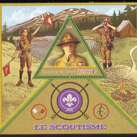 Djibouti 2014 Scouts perf deluxe sheet containing one triangular shaped value unmounted mint