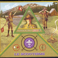 Djibouti 2014 Scouts imperf deluxe sheet containing one triangular shaped value unmounted mint