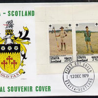 Staffa 1979 Scouts of the World perf set of 2 values (El Salvador & Faroe Is) on cover with first day cancel