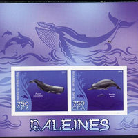 Benin 2014 Whales imperf sheetlet containing 2 values unmounted mint