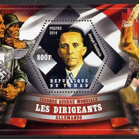 Chad 2014 Leaders in WW2 - Germany - Joseph Goebbels perf s/sheet containing one hexagonal shaped value unmounted mint