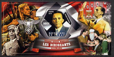 Chad 2014 Leaders in WW2 - Germany - Joseph Goebbels perf s/sheet containing one hexagonal shaped value unmounted mint