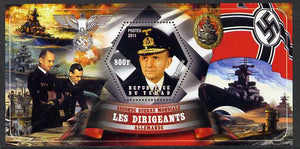 Chad 2014 Leaders in WW2 - Germany - Karl Donitz perf s/sheet containing one hexagonal shaped value unmounted mint