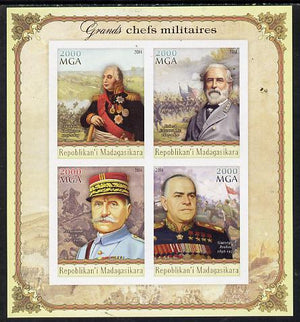 Madagascar 2014 Great Military Leaders imperf sheetlet containing 4 values unmounted mint