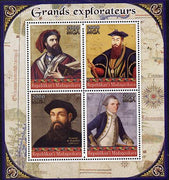 Madagascar 2014 Great Explorers perf sheetlet containing 4 values unmounted mint