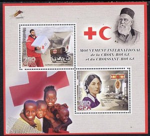 Benin 2014 Red Cross perf sheetlet containing 2 values unmounted mint