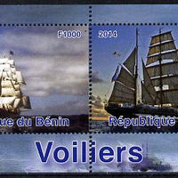 Benin 2014 Sailing Ships perf sheetlet containing 2 values unmounted mint. Note this item is privately produced and is offered purely on its thematic appeal