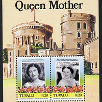 Tuvalu 1985 Life & Times of HM Queen Mother (Leaders of the World) m/sheet showing Windsor Castle unmounted mint, SG MS 342