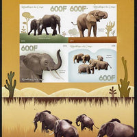 Congo 2014 Elephants imperf sheetlet containing 4 values unmounted mint