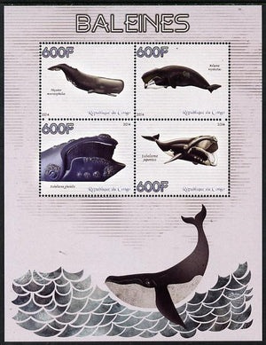 Congo 2014 Whales perf sheetlet containing 4 values unmounted mint