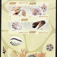 Congo 2014 Shells imperf sheetlet containing 4 values unmounted mint