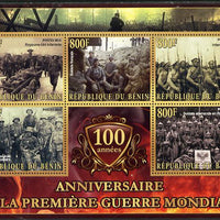 Benin 2014 Centenary of Start of WW1 perf sheetlet containing five values unmounted mint