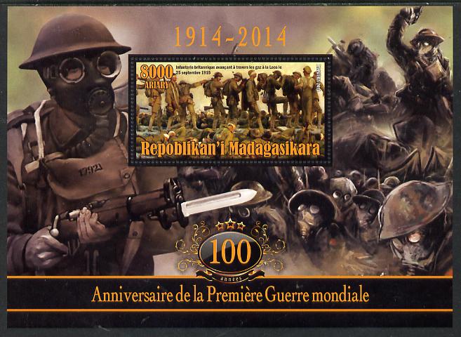 Madagascar 2014 Centenary of Start of WW1 perf deluxe sheet containing one value unmounted mint