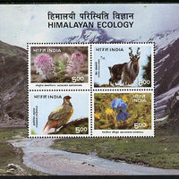 India 1996 Himalayan Ecology m/sheet contaning set of 4 unmounted mint, SG MS 1668