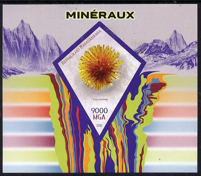 Madagascar 2015 Minerals imperf deluxe sheet containing one diamond shaped value unmounted mint