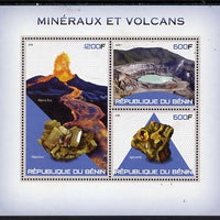 Benin 2015 Minerals & Volcanoes perf sheet containing 3 values unmounted mint