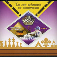 Benin 2015 Chess & Scouts imperf deluxe sheet containing one diamond shaped value unmounted mint