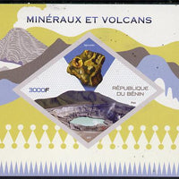 Benin 2015 Minerals & Volcanoes imperf deluxe sheet containing one diamond shaped value unmounted mint