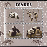 Madagascar 2015 Pandas perf sheetlet containing 4 values unmounted mint