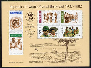 Nauru 1982 75th Anniversary of Scouting m/sheet unmounted mint, SG MS 262