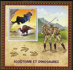 Congo 2015 Scouts & Dinosaurs perf deluxe sheet #1 containing one value unmounted mint