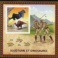 Congo 2015 Scouts & Dinosaurs imperf deluxe sheet #1 containing one value unmounted mint