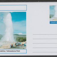 Chartonia (Fantasy) Landmarks - Old Faithful, Yellowstone Park postal stationery card unused and fine