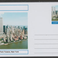 Chartonia (Fantasy) Landmarks -Twin Towers, New York postal stationery card unused and fine