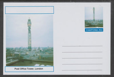 Chartonia (Fantasy) Landmarks - Post Office Tower, London postal stationery card unused and fine