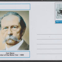 Mayling (Fantasy) Great Minds - Carl Benz - glossy postal stationery card unused and fine