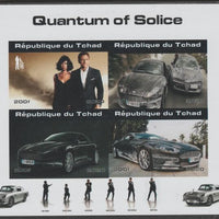 Chad 2020 James Bond - Quantum of Solice imperf sheetlet containing 4 values unmounted mint. Note this item is privately produced and is offered purely on its thematic appeal