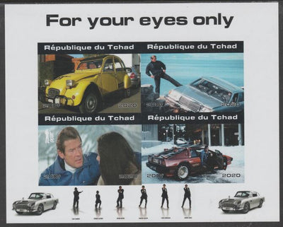 Chad 2020 James Bond - For Your Eyes Only imperf sheetlet containing 4 values unmounted mint. Note this item is privately produced and is offered purely on its thematic appeal