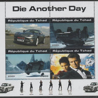 Chad 2020 James Bond - Die Another Day perf sheetlet containing 4 values unmounted mint. Note this item is privately produced and is offered purely on its thematic appeal