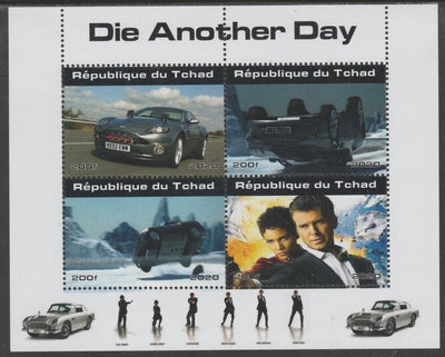 Chad 2020 James Bond - Die Another Day perf sheetlet containing 4 values unmounted mint. Note this item is privately produced and is offered purely on its thematic appeal