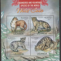 Uganda 2013 Endangered Species - Wild Cats perf sheetlet containing 4 values unmounted mint.