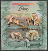 Uganda 2012 Endangered Species - Lions #1 perf sheetlet containing 4 values unmounted mint.