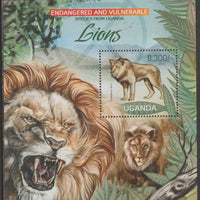 Uganda 2012 Endangered Species - Lions #1 perf souvenir sheet,containing 1 value unmounted mint.