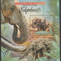 Uganda 2012 Endangered Species - Elephants #1 perf souvenir sheet,containing 1 value unmounted mint.