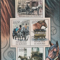 Burundi 2012 Horses perf sheetlet containing 4 values unmounted mint.