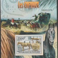 Burundi 2012 Horses perf souvenir sheet,containing 1 value unmounted mint.t.