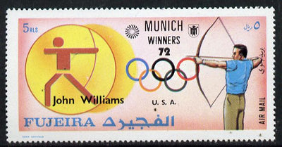 Fujeira 1972 Archery (John Williams) from Olympic Winners set unmounted mint, Mi 1456