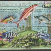 Uganda 2012 Freshwater Fish perf sheetlet containing 4 values unmounted mint.