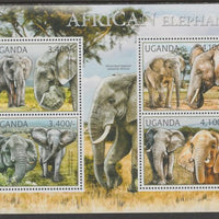 Uganda 2012 African Elephants perf sheetlet containing 4 values unmounted mint.