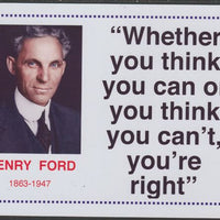 Famous Quotations - Henry Ford on 6x4 in (150 x 100 mm) glossy card, unused and fine