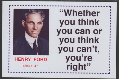 Famous Quotations - Henry Ford on 6x4 in (150 x 100 mm) glossy card, unused and fine